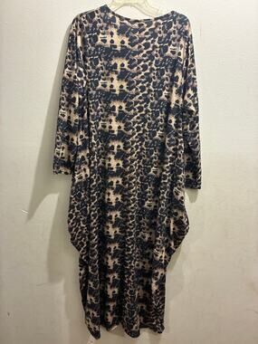 Kara Chic Oversized Leopard Print Maxi Dress One Size Baggy Kaftan Pockets